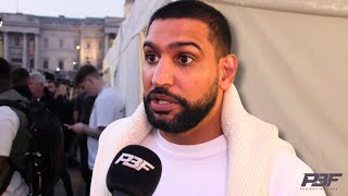 AMIR KHAN REVEALS WHAT ANTHONY JOSHUA SAID TO HIM AFTER WEIGH IN FOR DANIEL DUBOIS FIGHT [upl. by Alsi482]