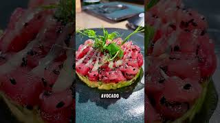 eating creamy tuna tartare  raw fish  with HighSpeedDining [upl. by Hong]