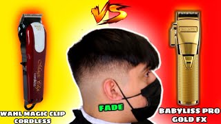 WAHL MAGIC CLIP CORDLESS vs BABYLISS PRO GOLD FX Realizando un Corte DEGRADADO🟢 [upl. by Rushing]