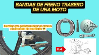 Freno trasero de una Moto  ¿Porque se queda pegado cambio de bandas de freno [upl. by Akeryt]