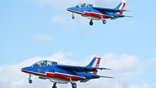 Patrouille de France Alphajet Formation Take off amp Landing at ClermontFd Fd Auvergne Airport [upl. by Helas]