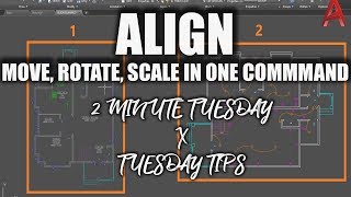 AutoCAD Align Tutorial – How to Align and Scale Ojects Quickly  2 Minute Tuesday [upl. by Lebasiairam]