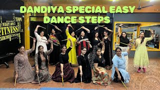 Dandiya Dance  Easy steps  Dandiya dance mashup song  Bollywood Mix  Fitness Dance 💃 [upl. by Lauraine474]