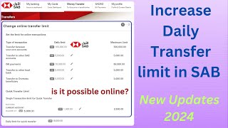 How to increase daily transfer limit in SAB Bank Application online II SAB mobile [upl. by Trinette]