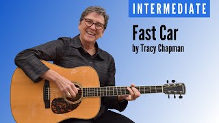 Learn to play Fast Car by Tracy Chapman  Fingerpicking  Intermediate guitar lesson [upl. by Acus]