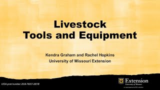 Livestock Tools and Equipment [upl. by Aleahpar]