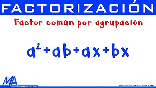 Factor común por agrupación de términos Ejemplo 1  Factorización [upl. by Lana468]