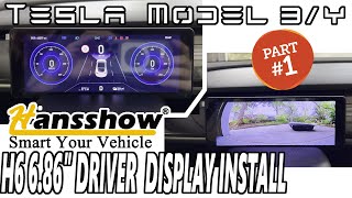 Hansshow Model 3Y F9 9 Inches Touch Screen CarplayAndroid Auto Smart Dashboard Installation [upl. by Enniroc]