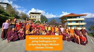 Rumtek Zimchung monks going bodhagaya for preparing kagyu Monlam Chenmo Torma [upl. by Ivan380]