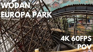 Wodan front row POV 4K 60 fps  Europa Park Germany 2024 [upl. by Eylhsa71]