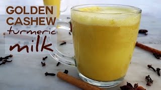 Golden Cashew Turmeric Milk with Ginger and Cinnamon Vegan  Dairy Free  Sugar Free  Plant based [upl. by Bunnie]