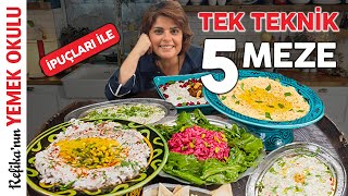 1 TEKNİK 5 MEZE 🤩 YILBAŞI SOFRASI MEZE ÇEŞİTLERİ Havuç Tarator Yoğurtlu Kereviz ve Pancar Mezesi [upl. by Ahsyt]