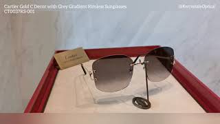 Authentic Cartier Gold C Décor with Grey Gradient Rimless Sunglasses CT0037RS001 [upl. by Selle]