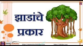 झाडे आणि त्यांचे प्रकार झाडांचे प्रकार Types of trees in Marathi by Smart School Zadanche prakar [upl. by Dell]