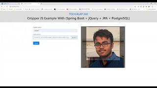 Cropper JS Example with Spring Boot  jQuery  JPA  PostgreSQL [upl. by Hort496]