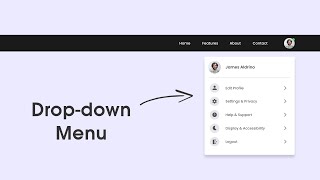 How To Make Dropdown Profile Menu Using HTML CSS amp JavaScript  Toggle Menu For Website [upl. by Aniakudo]