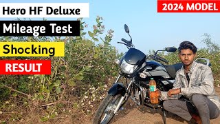 Hero HF Deluxe BS 7 2024 Model 1 Ltr Mileage Test  Shocking Result  HF Deluxe 2024 Model [upl. by Eileek250]