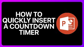 How To Quickly Insert A Countdown Timer In PowerPoint Tutorial [upl. by Aralk]