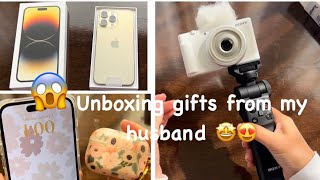 Unboxing IPhone 14 Pro Max Gold 256 gb  Sony ZV 1F  ASMR [upl. by Abroms]