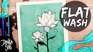 How to Paint Flat Washes ♦ Beginners Watercolor Tutorial ♦ Two Lotus [upl. by Etat]