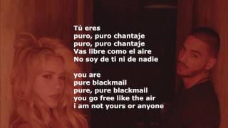 Shakira ft Maluma  Chantaje  English Lyrics  Lyrics Spanish English  English Version [upl. by Winzler]