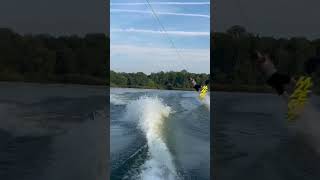 Wakeboard doubling wakeboard invert tantrum backroll flip malibu boating wakesetter [upl. by Atekal]