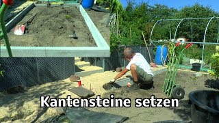 Kantensteine setzen für ein Kleintier Gehege ohne Beton oder als Randstein für Wege und Beete [upl. by Alrats]