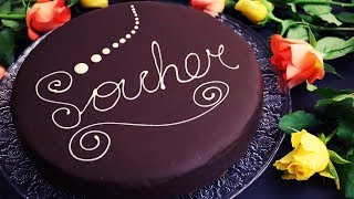 Sachertorte mit traditioneller Glasur  Sacher cake  saftige schokoladige Sachertorte [upl. by Kimberlyn]