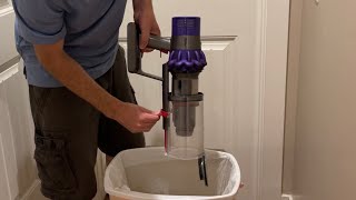 How to open Dyson Cyclone V10 How to empty Dyson Cyclone V10 [upl. by Alliscirp525]