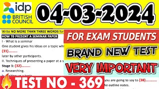 IELTS Listening Practice Test 2024 with Answers  04032024  Test No  369 [upl. by Noryak297]