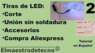 Tiras de LED corte unión sin soldadura accesorios compra en Aliexpress 2 [upl. by Travers]