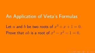 An application of Vietas formula for cubic equations [upl. by Dickens]