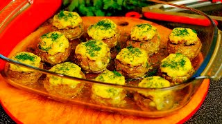 Фаршированные шампиньоны в духовке Как вкусно приготовить грибы с курицей и сыром [upl. by Aissak366]