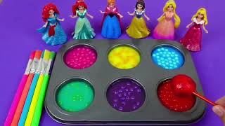 Satisfying Video I How to make Princess Lolipops in to Heart Pool AND Rainbow Painted Cutting ASMR [upl. by Loresz]