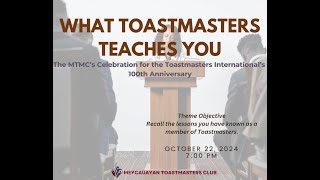 Meycauayan Toastmasters Club  October 22 2024  quotWHAT TOASTMASTERS TEACHES YOUquot [upl. by Elyrrad52]