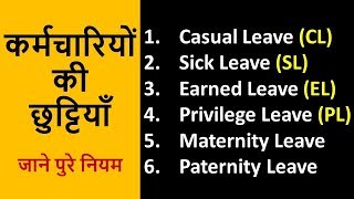 Casual Leave CL Maternity Leave ML Paternity Leave PL Rules for Private amp Govt Employees [upl. by Arnaldo]