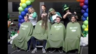 Charity headshave Bald Shaving Event with amazing barberettes [upl. by Rudie802]