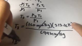 GayLussacs Law problems Gen Chem 1 [upl. by Eillim738]