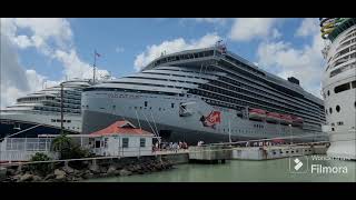 Antigua Cruise Port  The Meeting of Four Giants ships Day 4 of 33 [upl. by Refinnej]