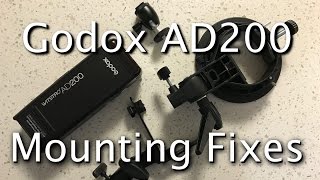 Godox Wistro AD200 SType bracket fix amp hotshoe mounting [upl. by Yanal]