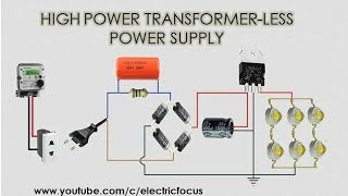 🔴POWER SUPPLY WITHOUT TRANSFORMER TRANSFORMERLESS POWER SUPPLY [upl. by Enaj289]