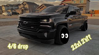 DROPPED Z71 SILVERADO GETS NEW ARKON 22X12S amp TOYO PROXES [upl. by Zwick]