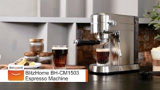 BlitzHome BHCM1503 Espresso Machine  Shop on Banggood [upl. by Yahska]