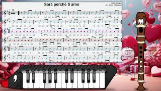 Sarà perché ti amo  Brano di media difficoltà per flauto melodica o concertino [upl. by Naleek]