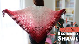 Crochet Simple And Elegant Beginner Shawl [upl. by Chandos508]