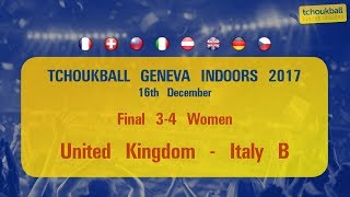 Tchoukball Geneva Indoors 2017  Nations Cup Women  Final 34 United Kingdom  Italy B [upl. by Gemoets]