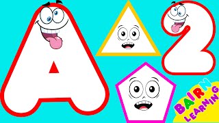 ABC Phonics Song Shapes And 123 Learning Videos For Kids  Learning For 3 Year Olds  abcsong [upl. by Aserahs]