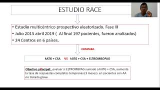 TRATAMIENTO DE APLASIA MEDULAR ESTUDIO RACE [upl. by Goddord]