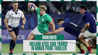 Highlights Ireland U20s Edge France in Bonus Point Thriller [upl. by Nylodnew]