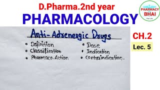 Antiadrenergic Drugs  Pharmacology Ch2 DPharma 2nd adrenergicdrugs antiadrenergicdrugs [upl. by Tegan]